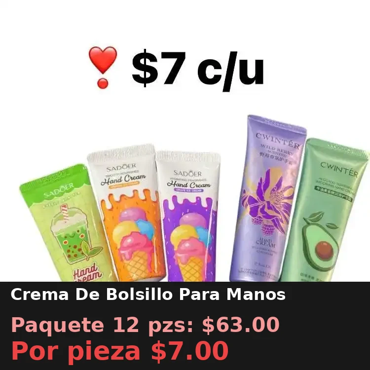 Crema De Bolsillo Para Manos