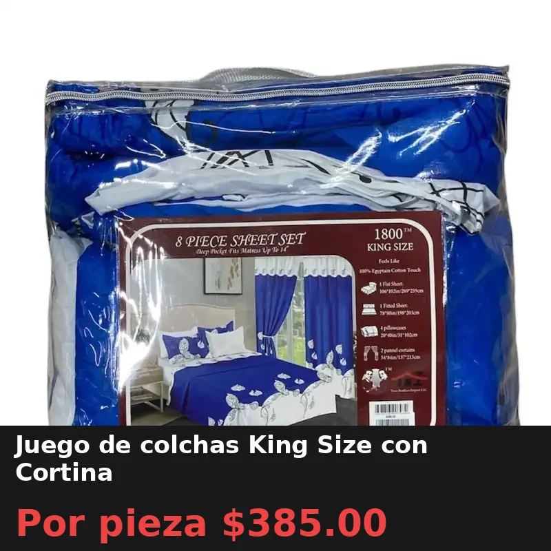 Juego de colchas King Size con Cortina