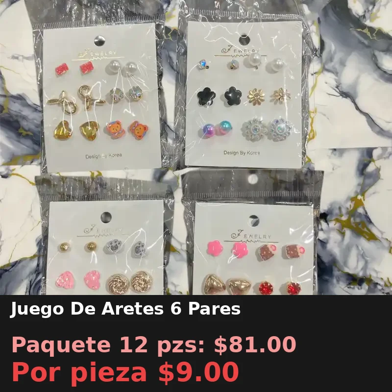 Juego De Aretes 6 Pares