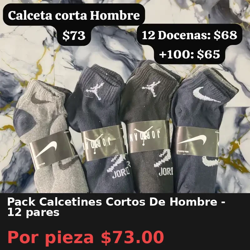 Pack Calcetines Cortos De Hombre - 12 pares