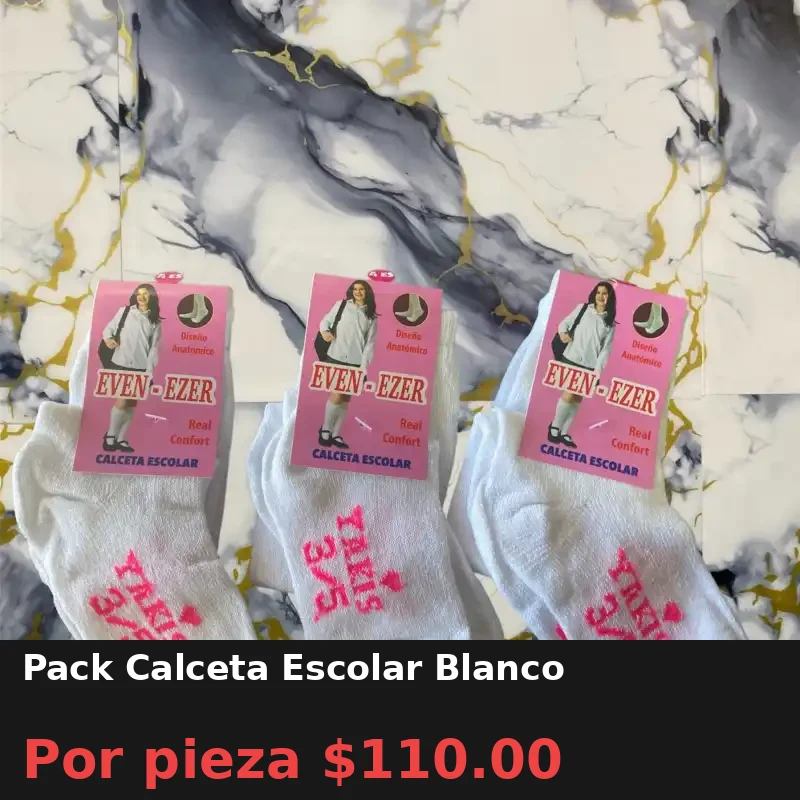 Pack Calceta Escolar Blanco