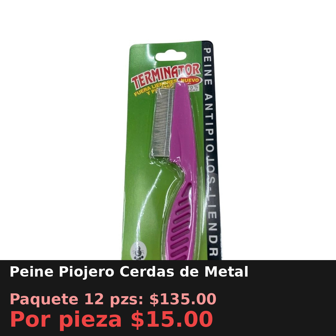 Peine Piojero Cerdas de Metal