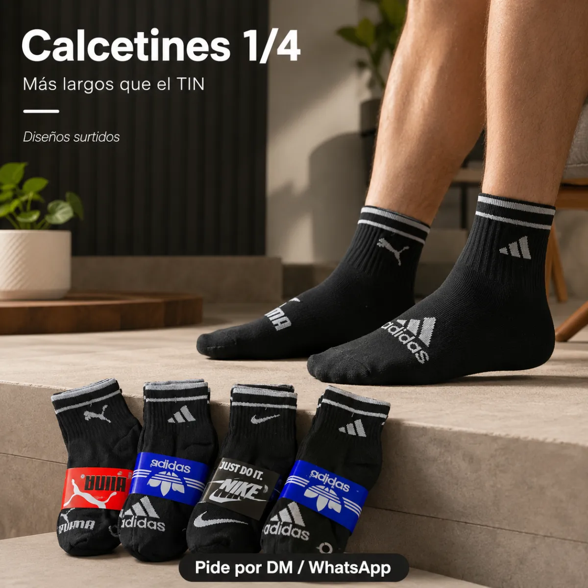 Pack Calcetín 1/4 caballero