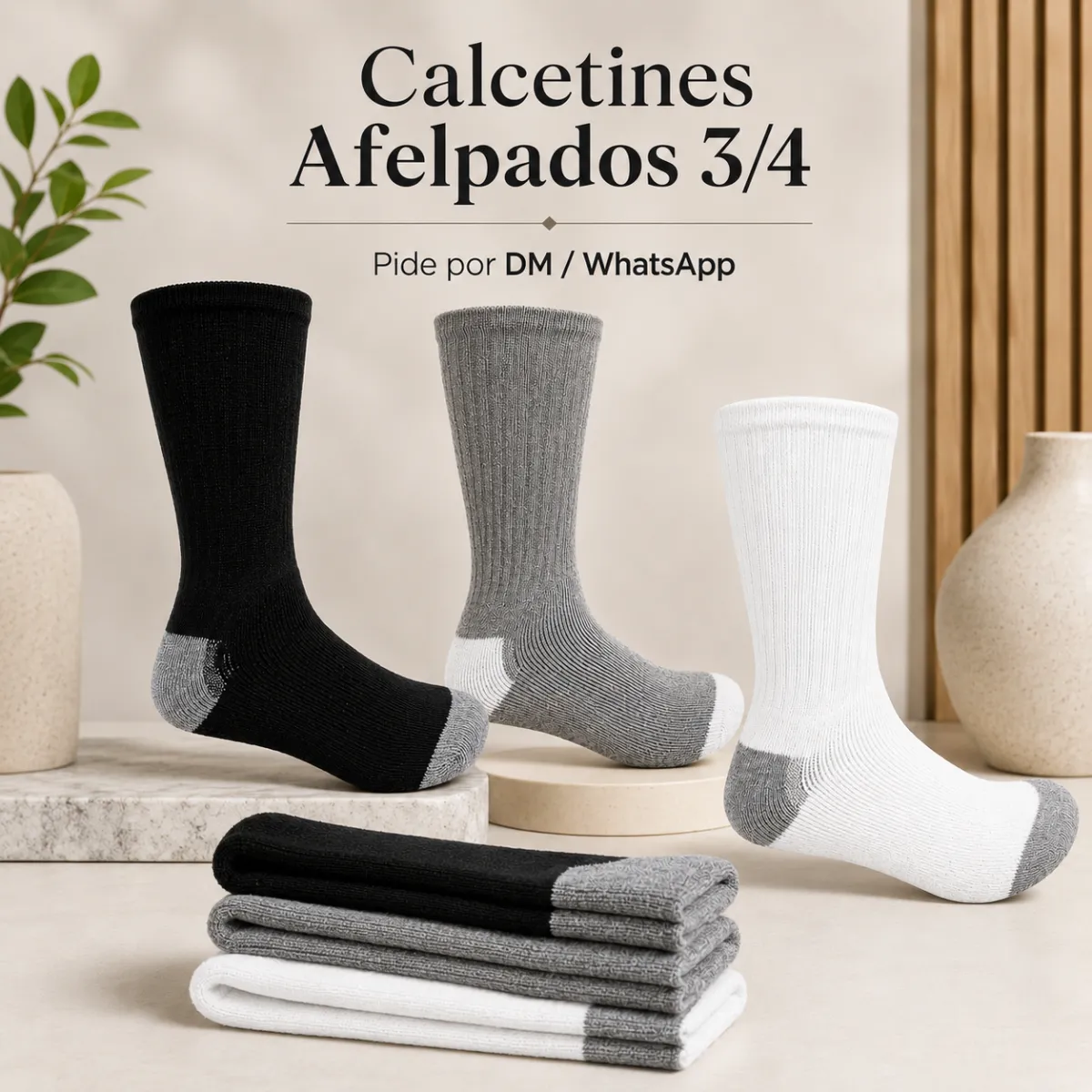 Pack Calcetin Afelpado 3/4 Caballero 
